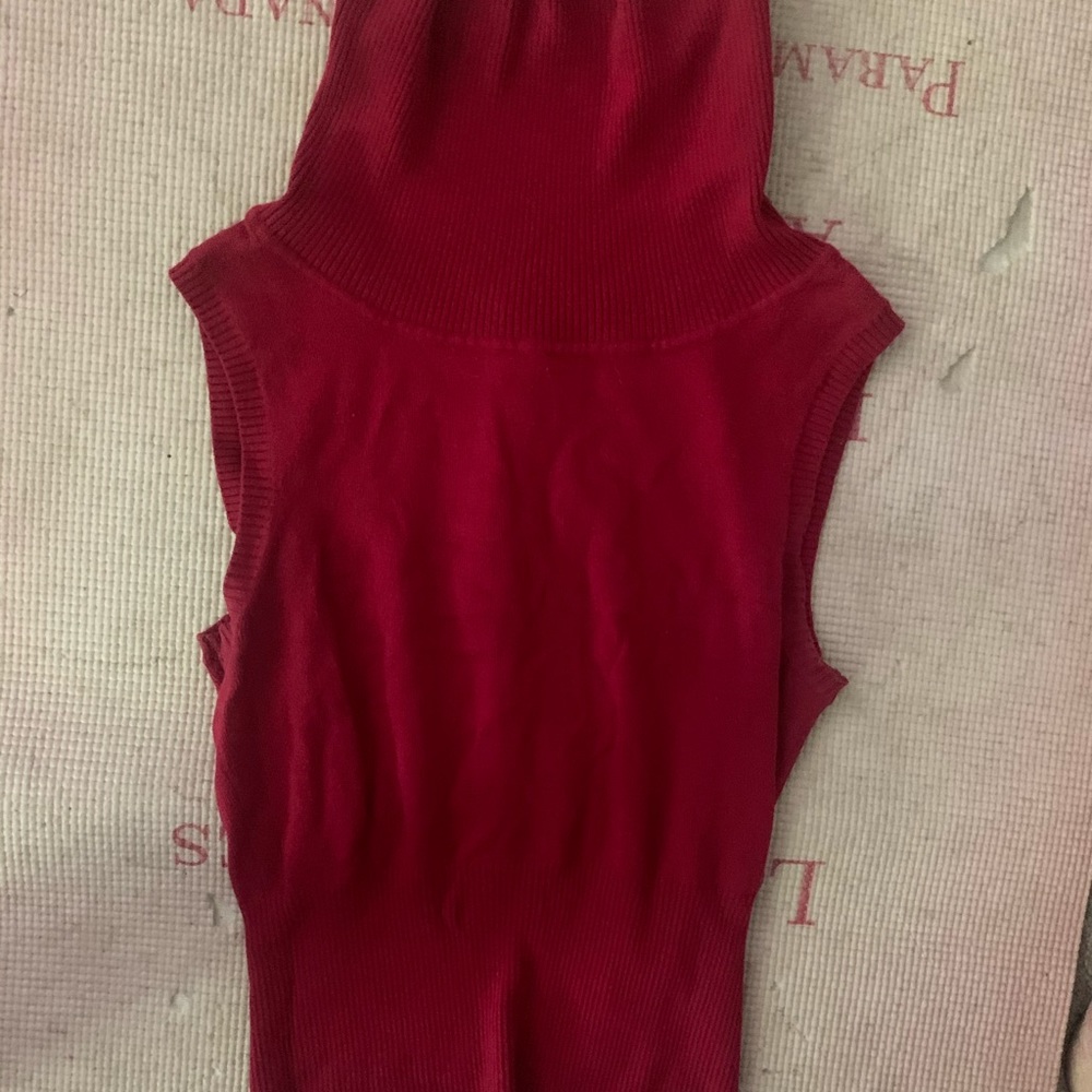 Cowl turtleneck sleeveless sweater